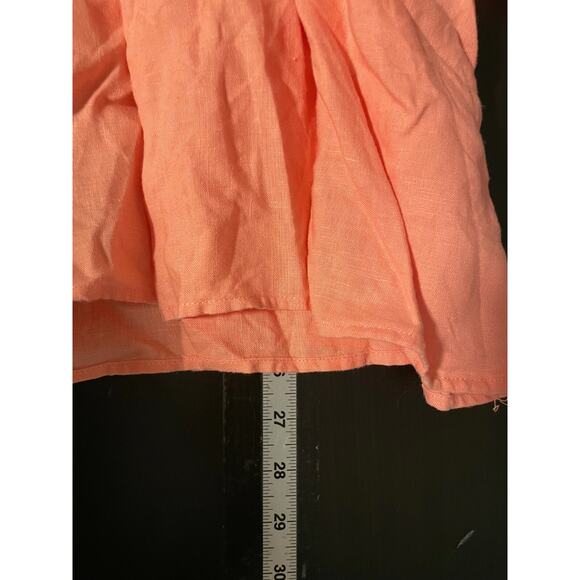 Womens Tunic Top Size 1X Pink Linen Bell Sleeve Relaxed Lagem Lagenlook Boho - Picture 6 of 7